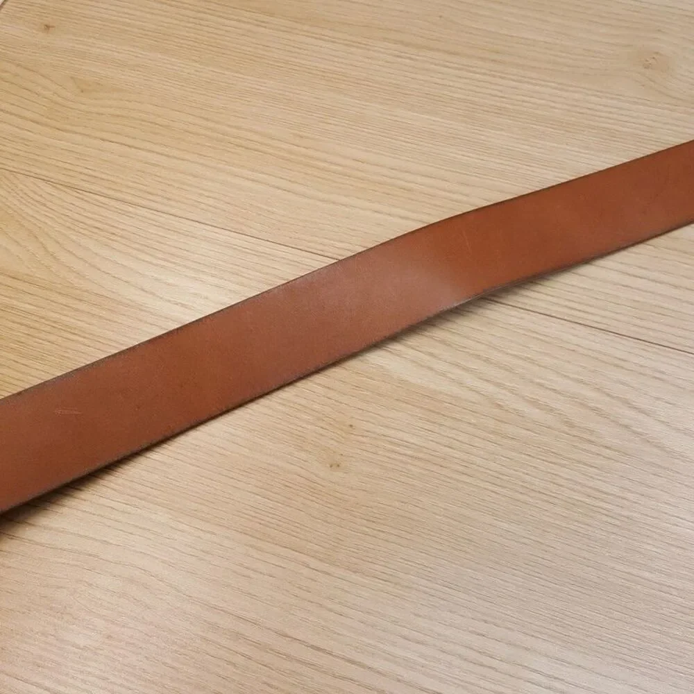 HUGO BOSS Belt Mens Size 30 Cognac Brown Genuine Leather Silver Buckle JOR